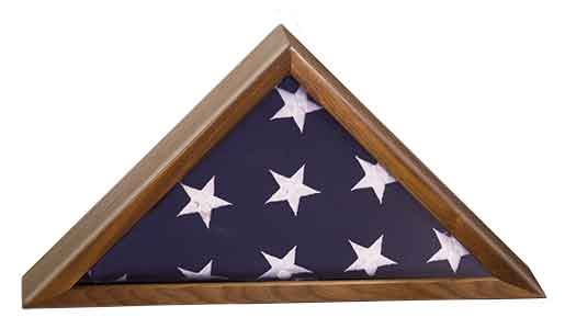 Walnut Finish Flag Display Case for 3' x 5' flag