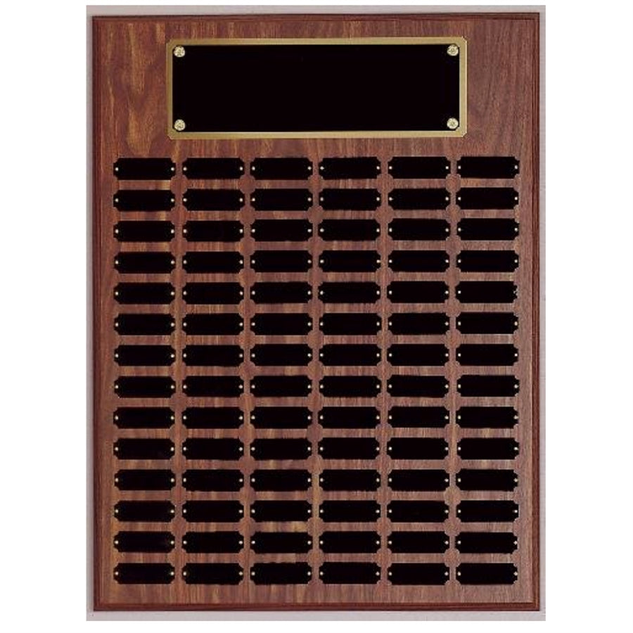72 plate Genuine Walnut Completed Perpetual Plaque
