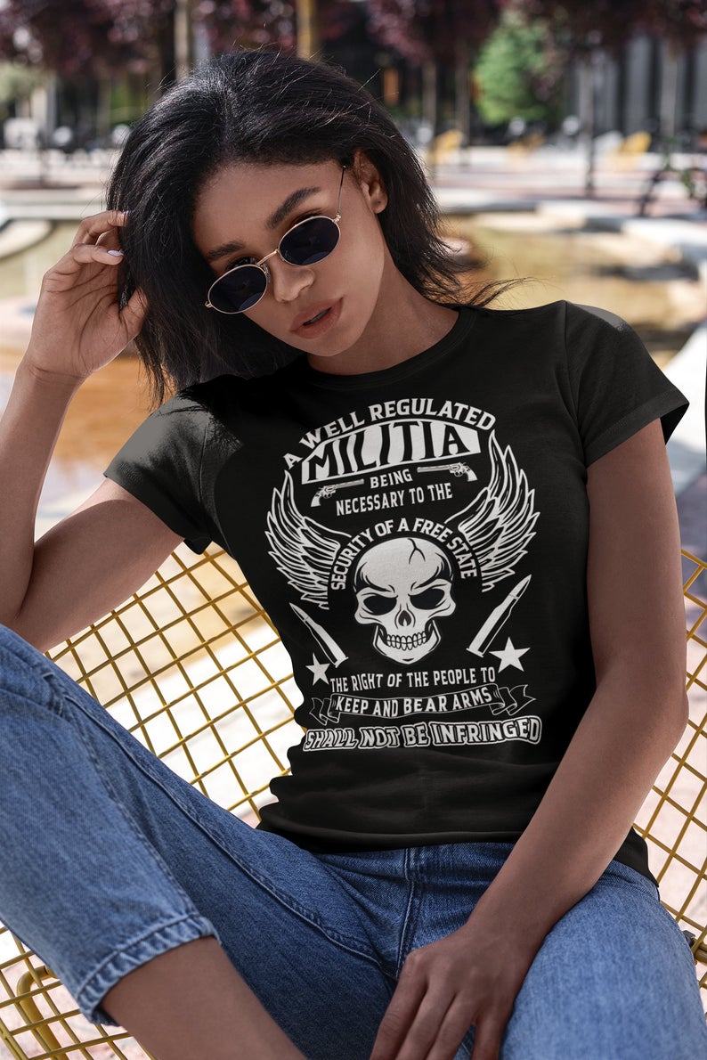 Militia Skull 2nd Amendment T-Shirt