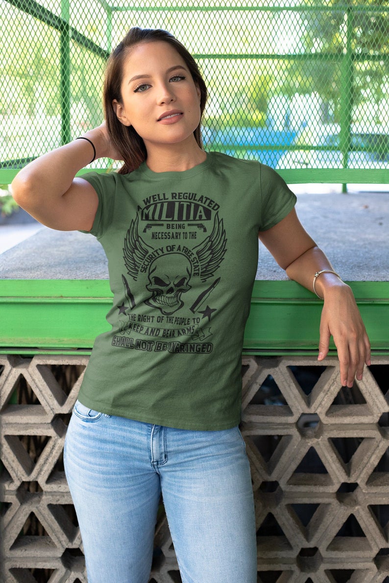 Militia Skull 2nd Amendment T-Shirt