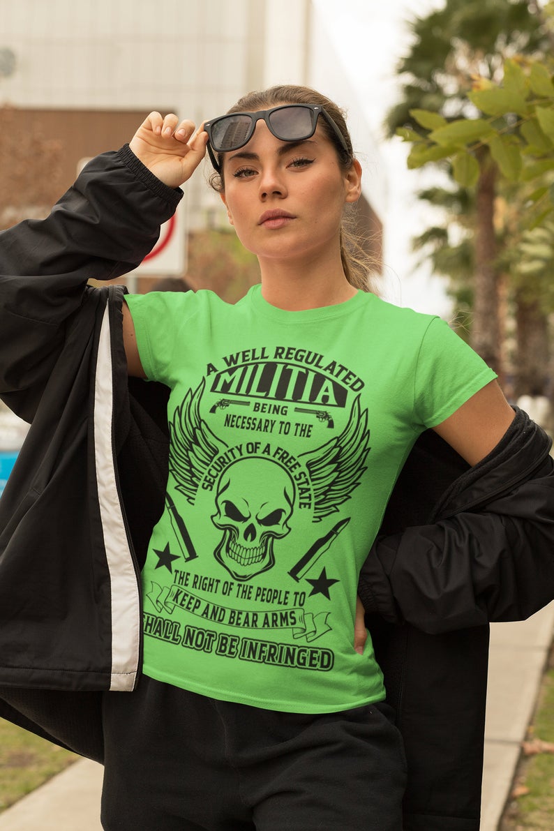 Militia Skull 2nd Amendment T-Shirt