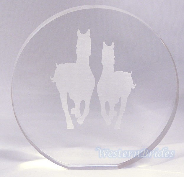 Acrylic Round Horses Cake Top