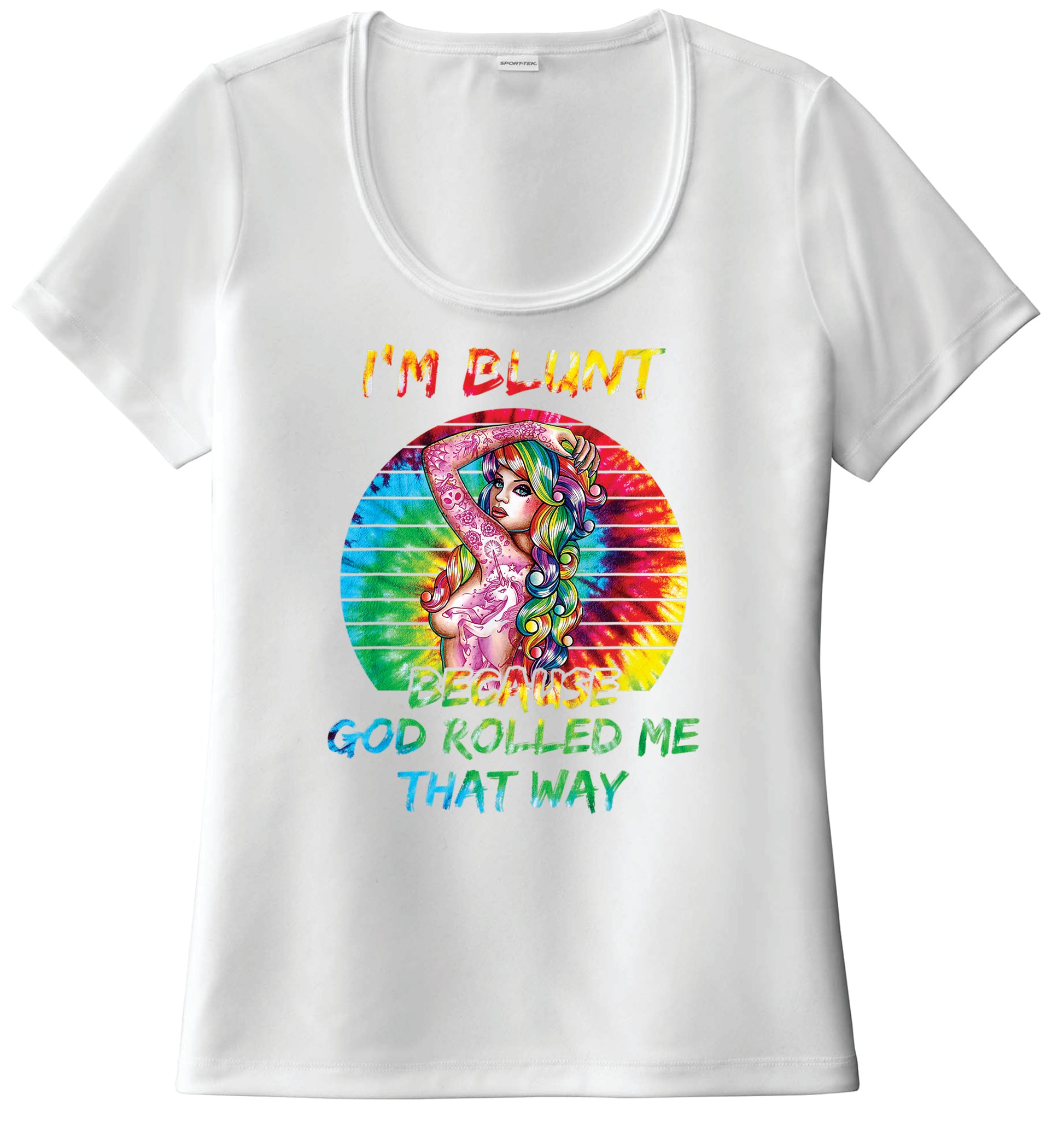 I'm Blunt Because Ladies' Top (unicorn tattoo)
