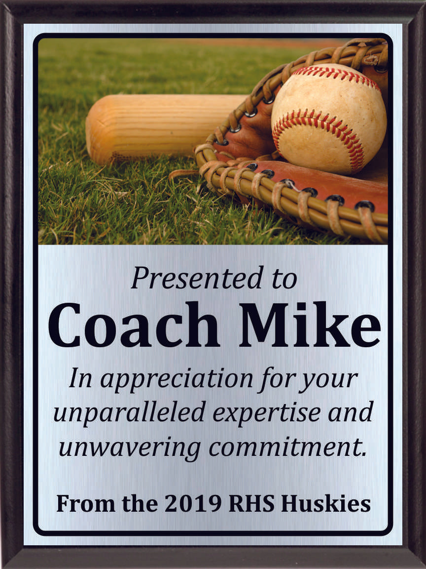 Ball in Glove on Grass Baseball Plaque