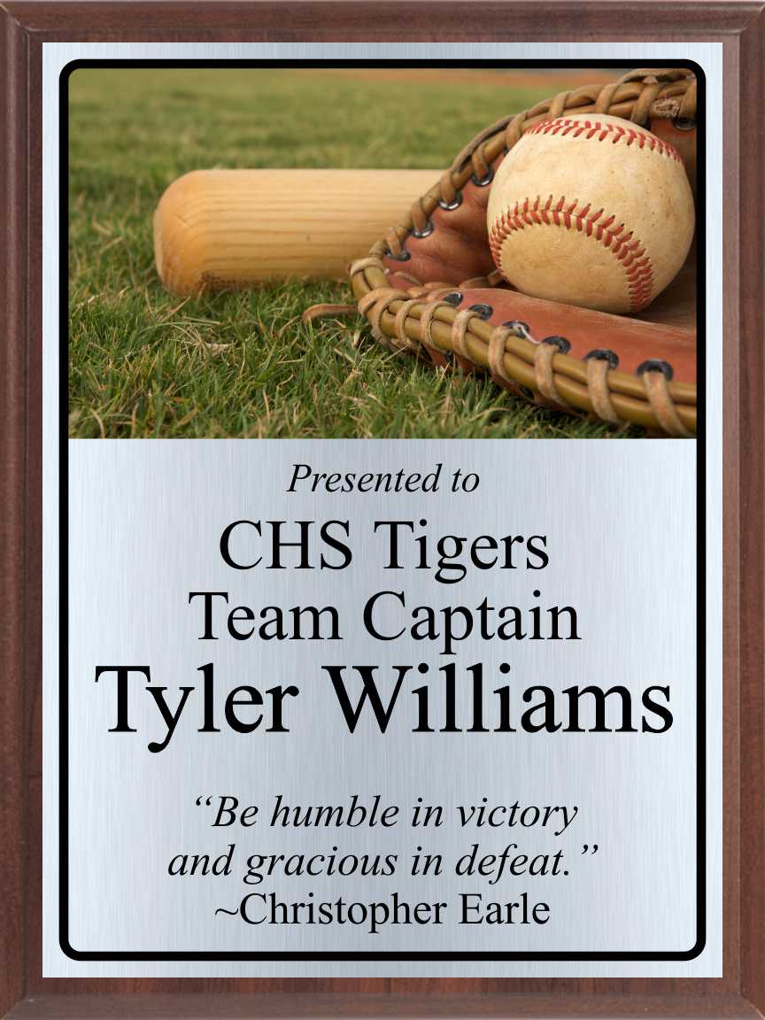 Ball in Glove on Grass Baseball Plaque