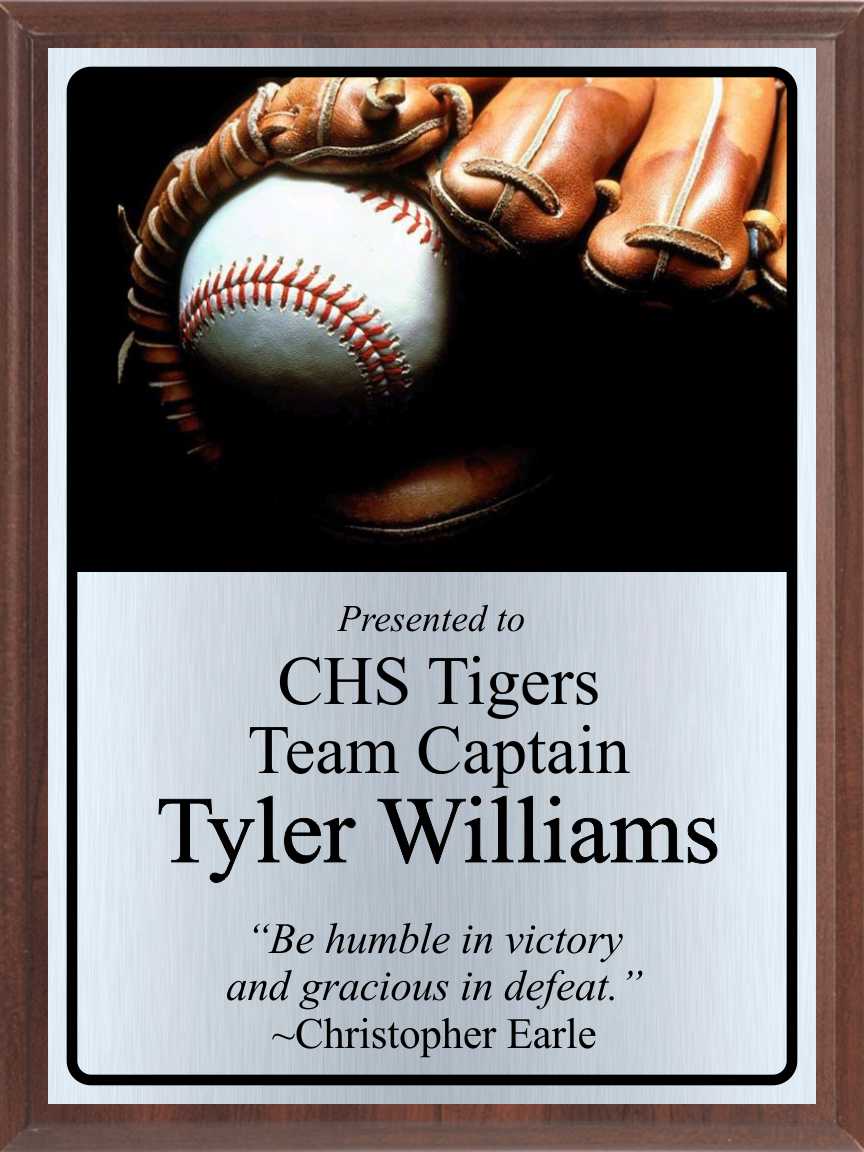Dark Ball in Glove Baseball Plaque
