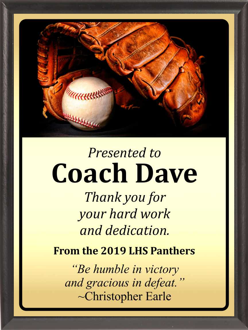 Ball in Glove Baseball Plaque, Gold
