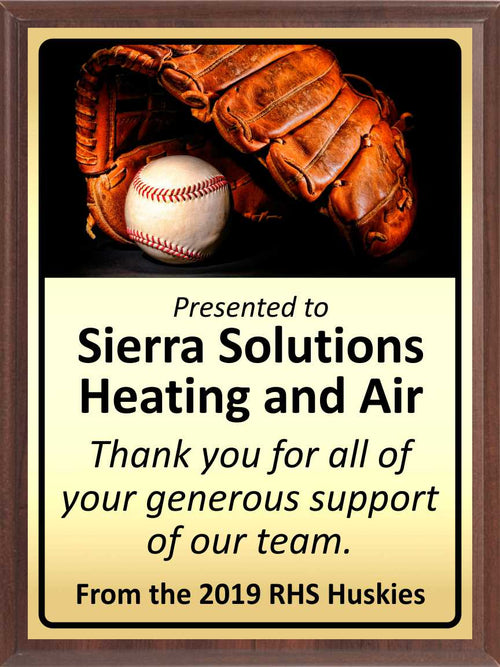 Ball in Glove Baseball Plaque, Gold