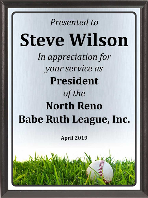 Ball in Grass Baseball Plaque