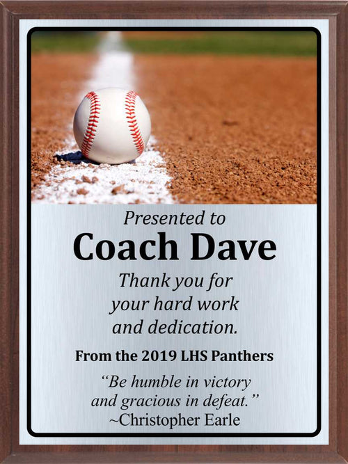 Ball On Line Baseball Plaque
