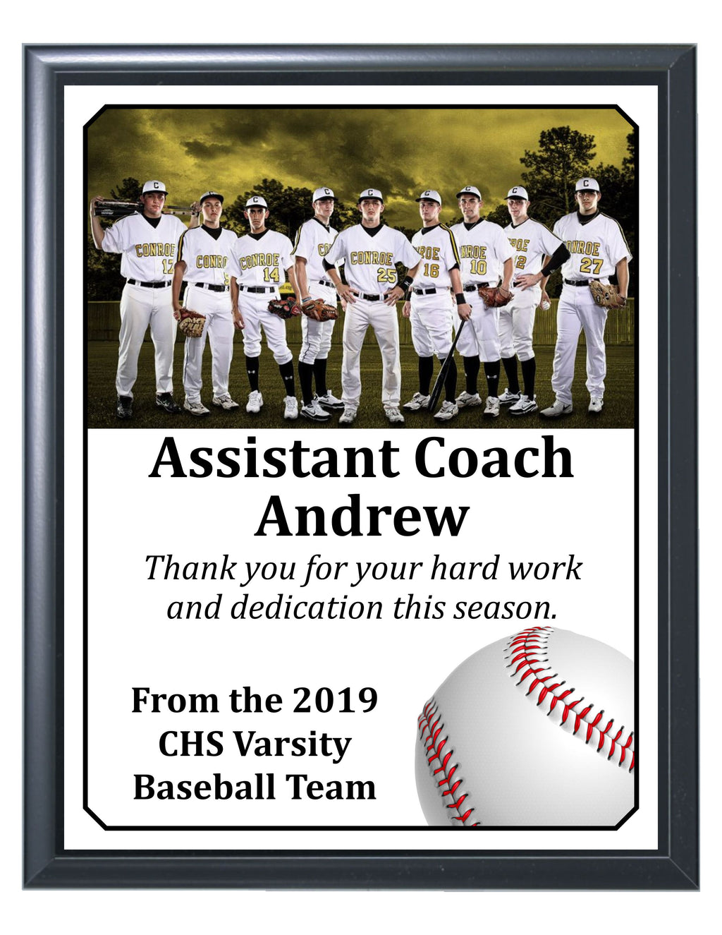 Economy Heat Transfer Team Photo Plaque, Baseball
