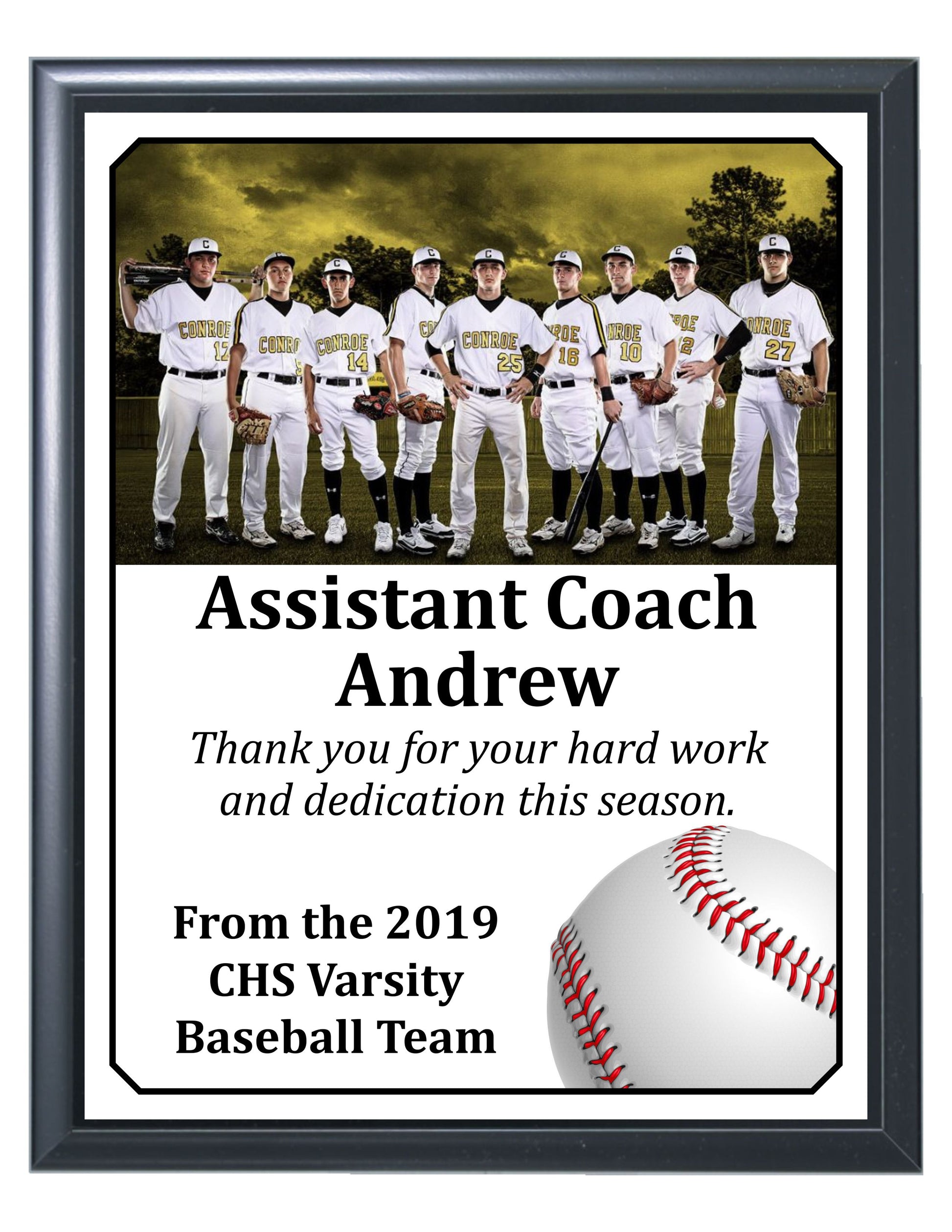 Economy Heat Transfer Team Photo Plaque, Baseball