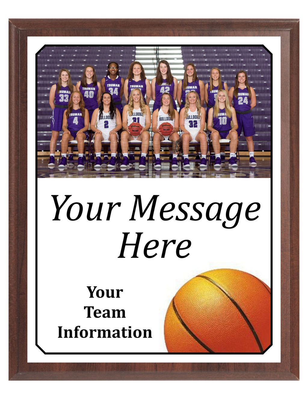 Economy Heat Transfer Team Photo Plaque, Basketball