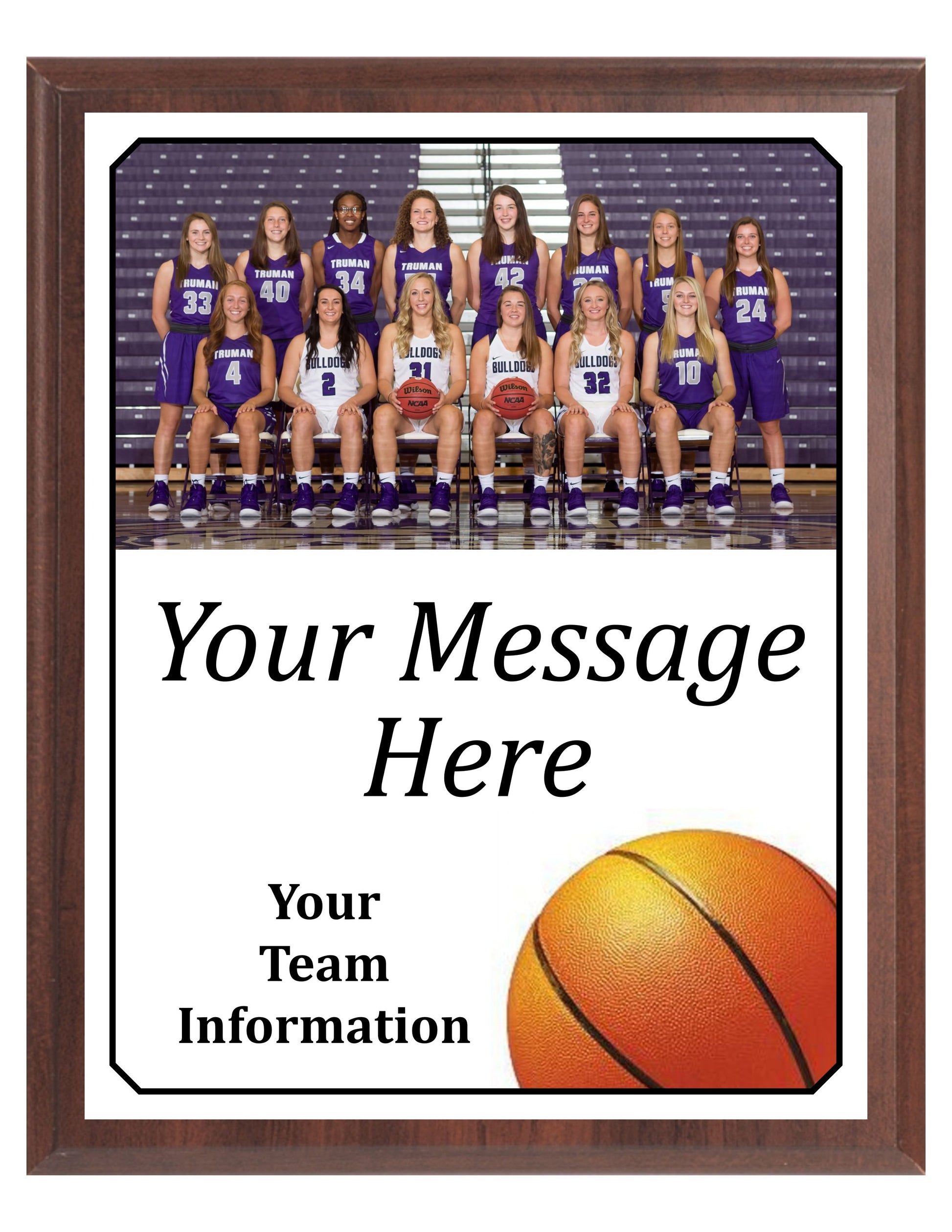 Economy Heat Transfer Team Photo Plaque, Basketball