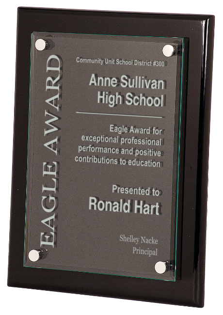 Black Piano Finish Floating Acrylic Plaque