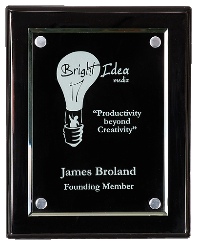 Black Piano Finish Floating Acrylic Plaque