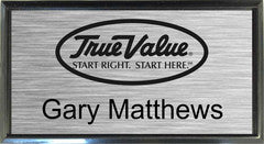 Black Plastic 1 1/2" x 3 Name Badge with Square Corners