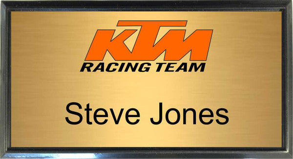 Black Plastic 1 1/2" x 3 Name Badge with Square Corners