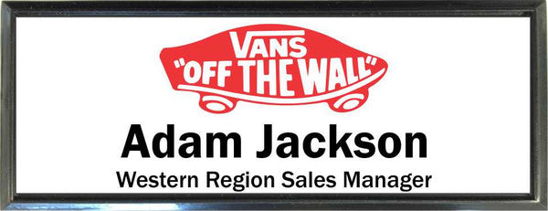 Black Plastic 1" x 3 Name Badge with Square Corners