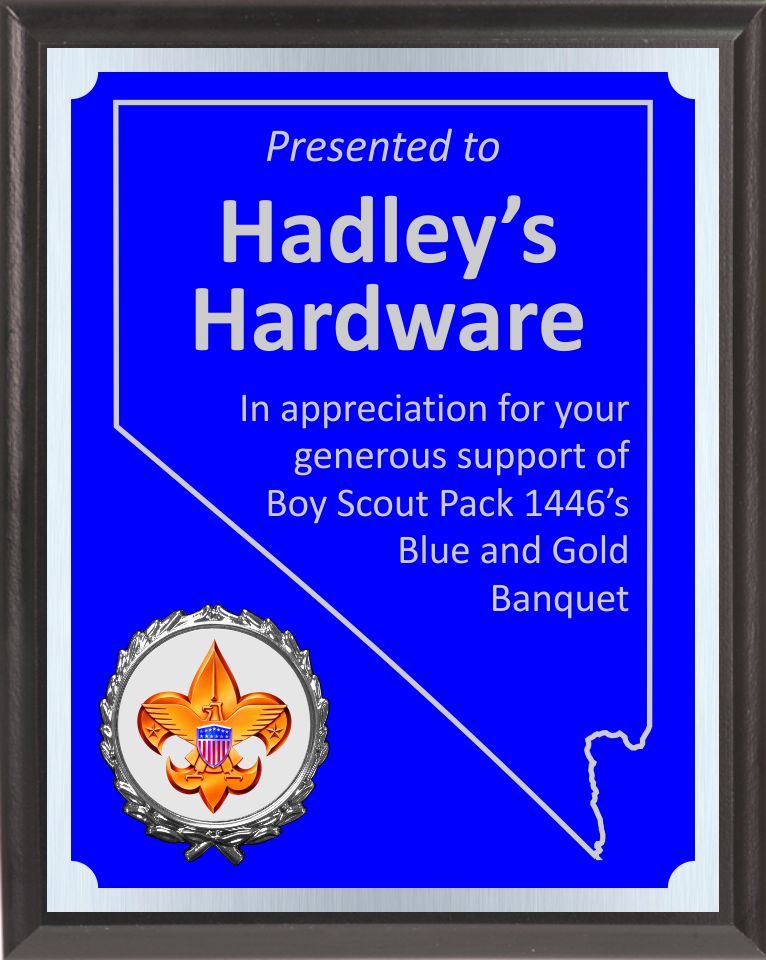 Nevada Theme Blue And Silver Boy Scout Plaque BSP4NV
