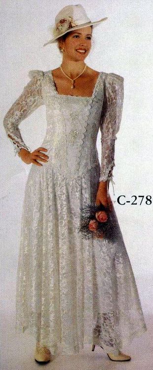 Square Neck Tea Length Gown, White, Size 8