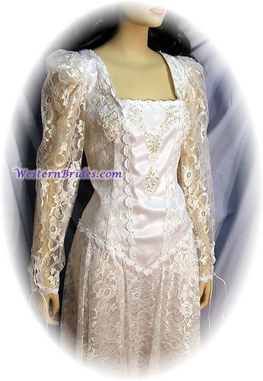 Square Neck Tea Length Gown, White, Size 8