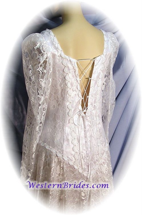 Square Neck Tea Length Gown, White, Size 8