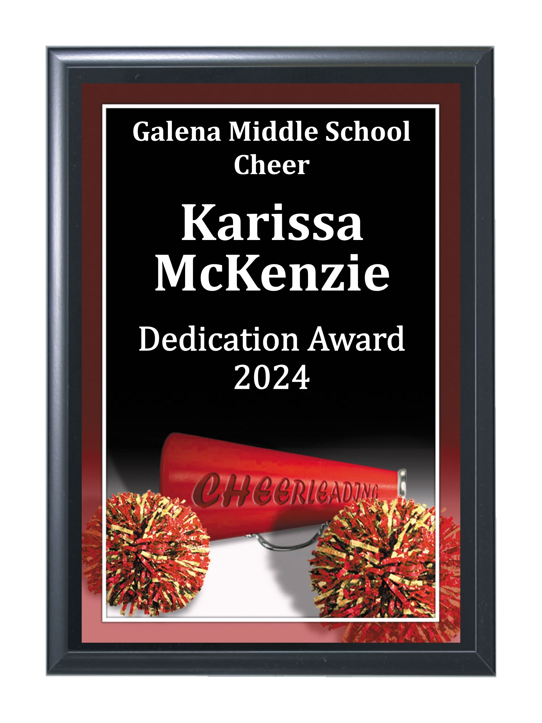 Red and Gold Cheer Plaque