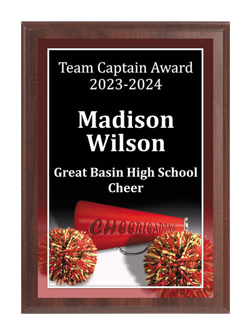 Red and Gold Cheer Plaque