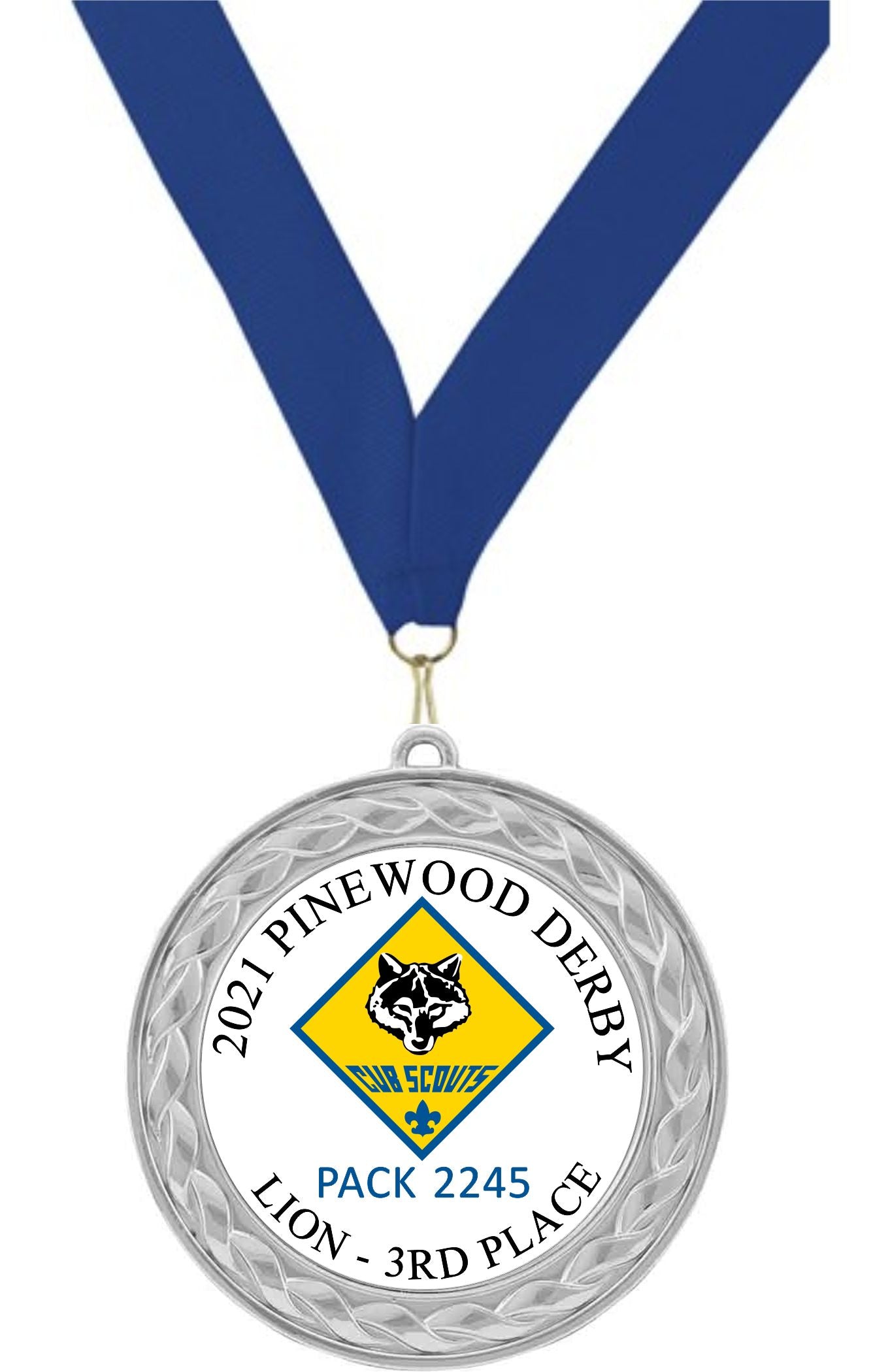 Cub Scout Custom Insert Medal, Silver