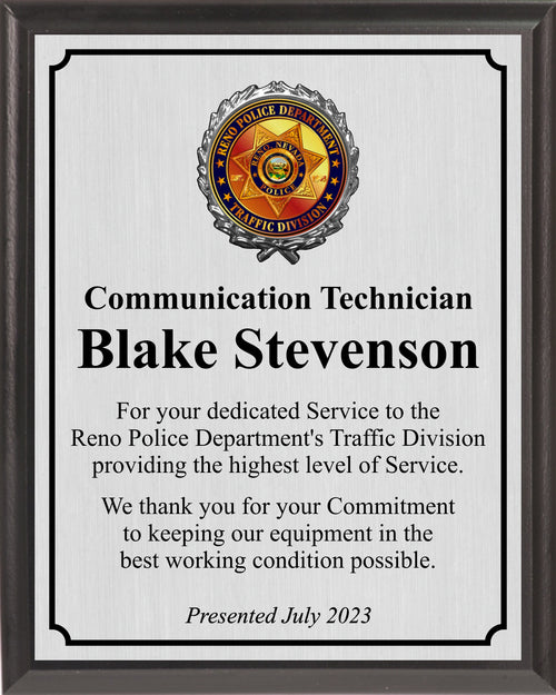 Traffic Division Plaque