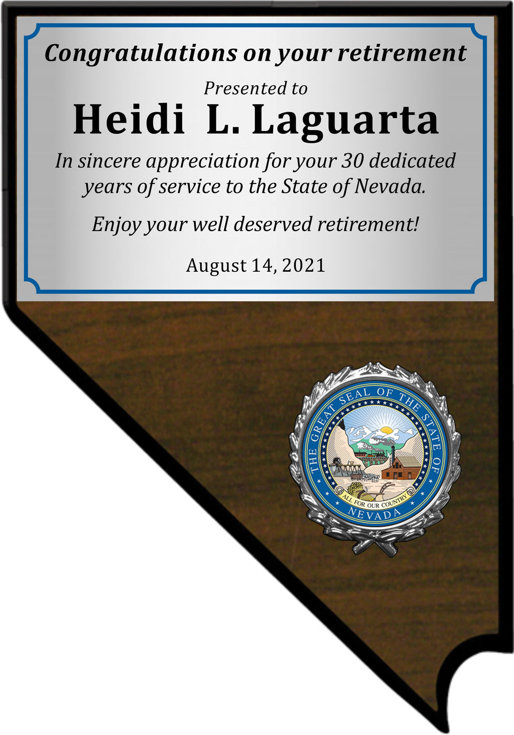 Economy Nevada Shaped Plaque