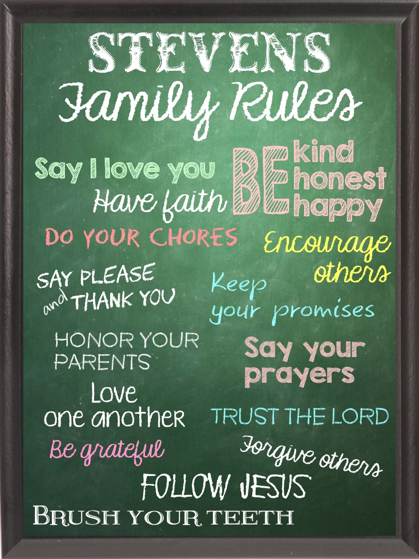 Christian "Family Rules" Wall Plaque