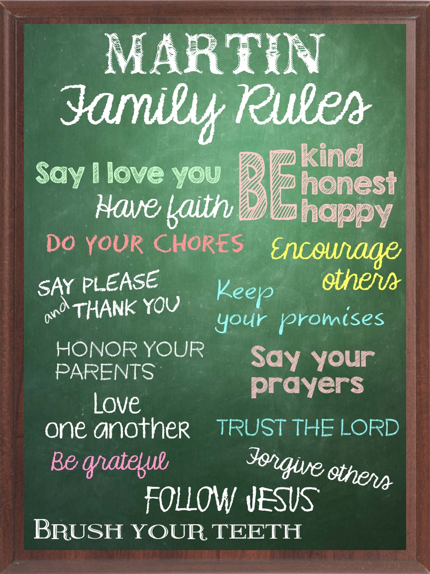 Christian "Family Rules" Wall Plaque