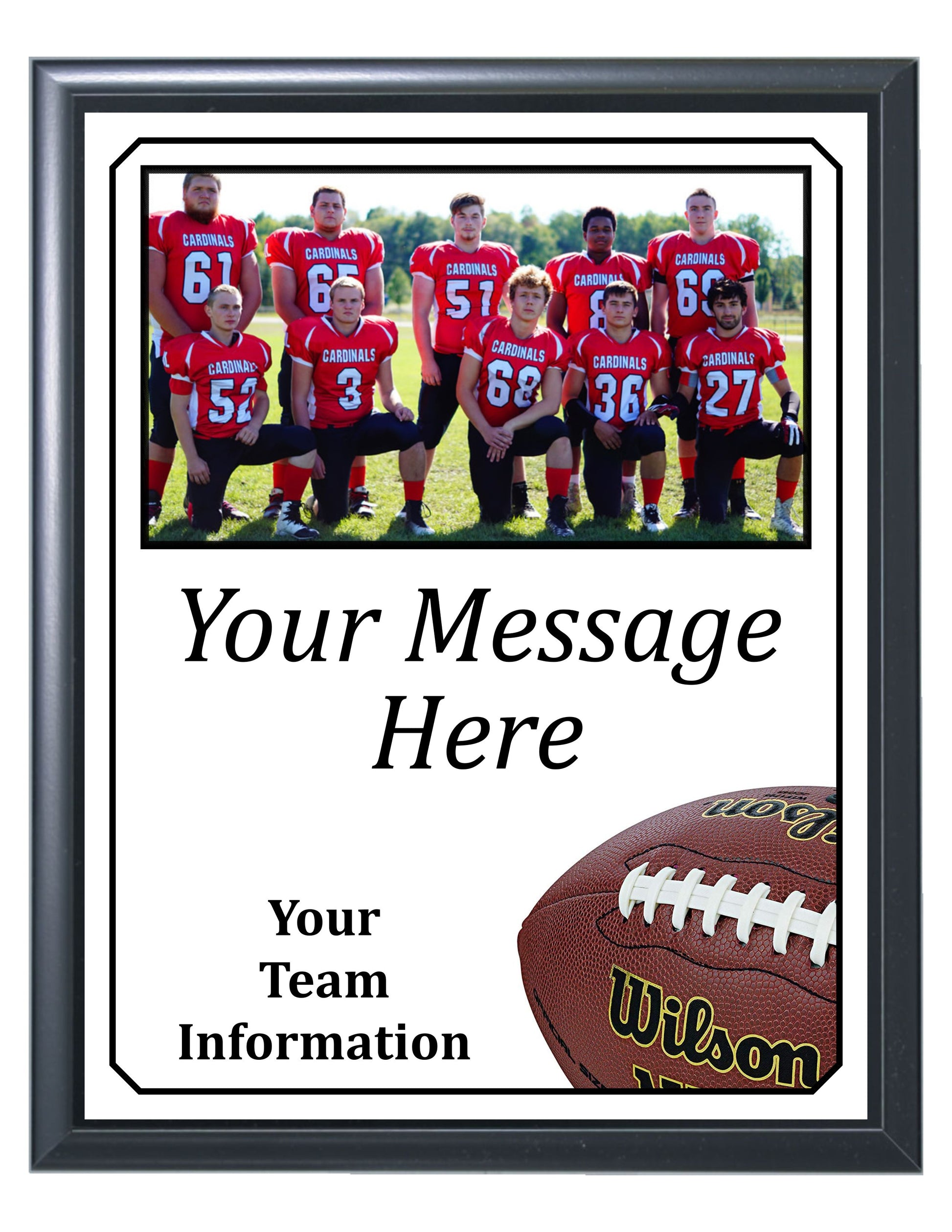 Economy Heat Transfer Team Photo Plaque, Football