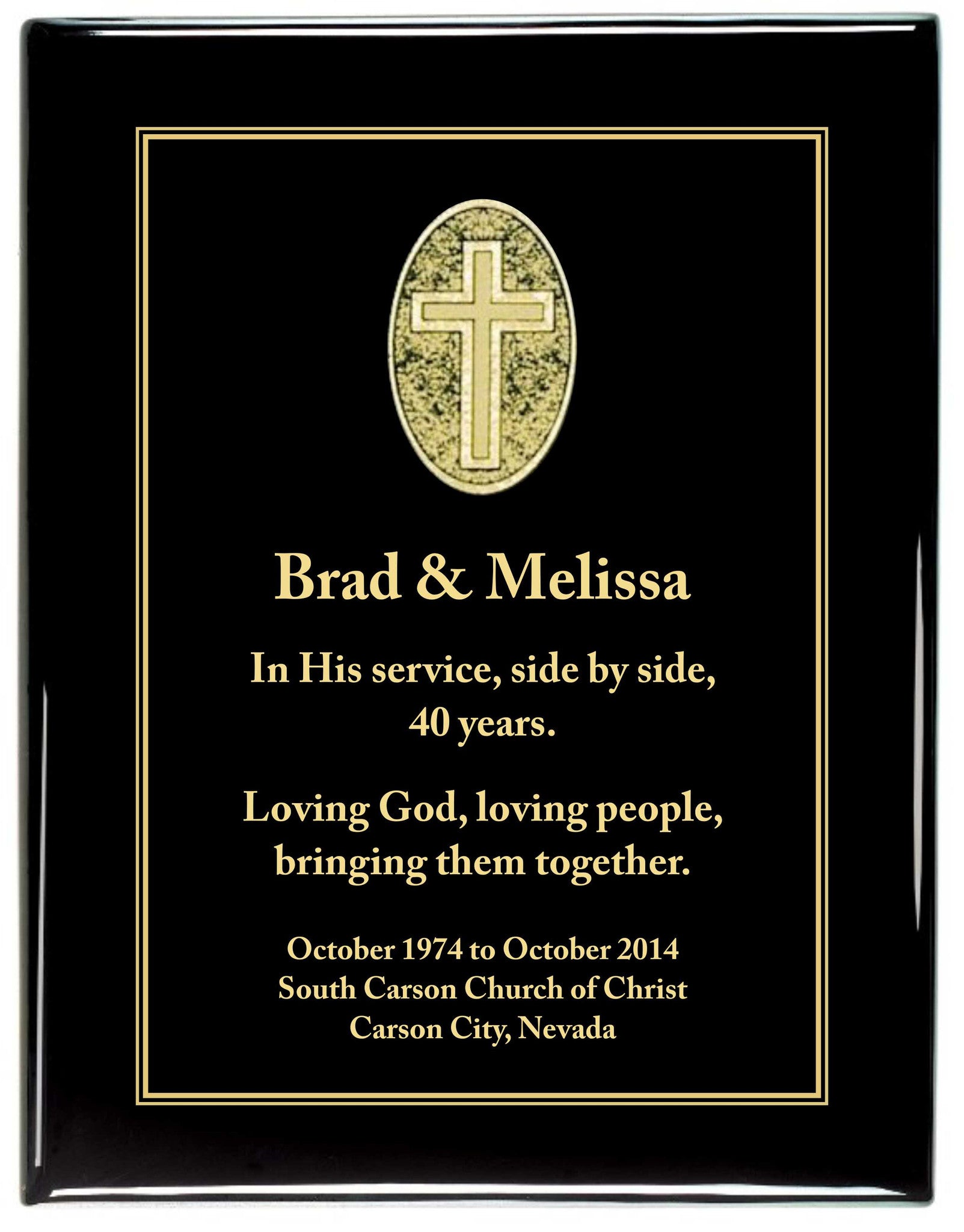 Glossy Black Piano Finish Premium Plaque with black Cross Designer Plaque Plate