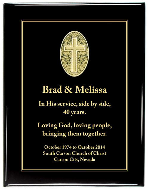 Glossy Black Piano Finish Premium Plaque with black Cross Designer Plaque Plate
