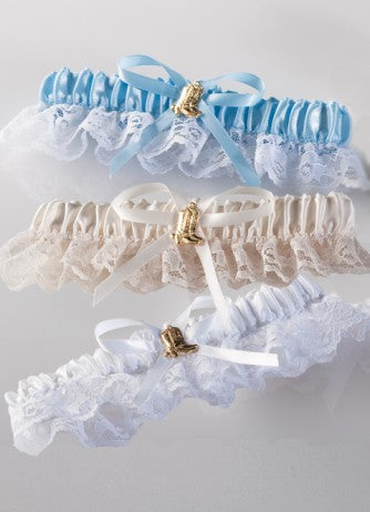 Gold Boot Garter, Blue