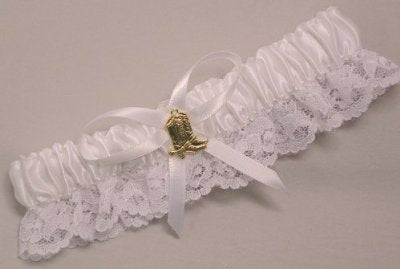 Gold Boot Garter, White