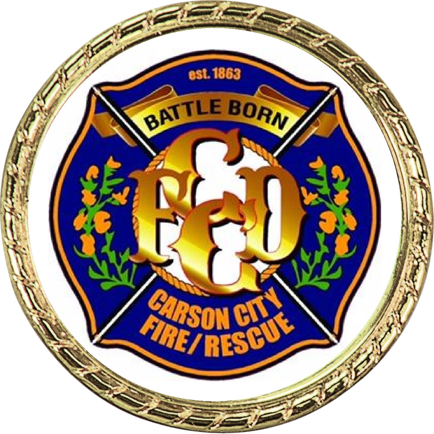 Gold Rope Edge Challenge Coin