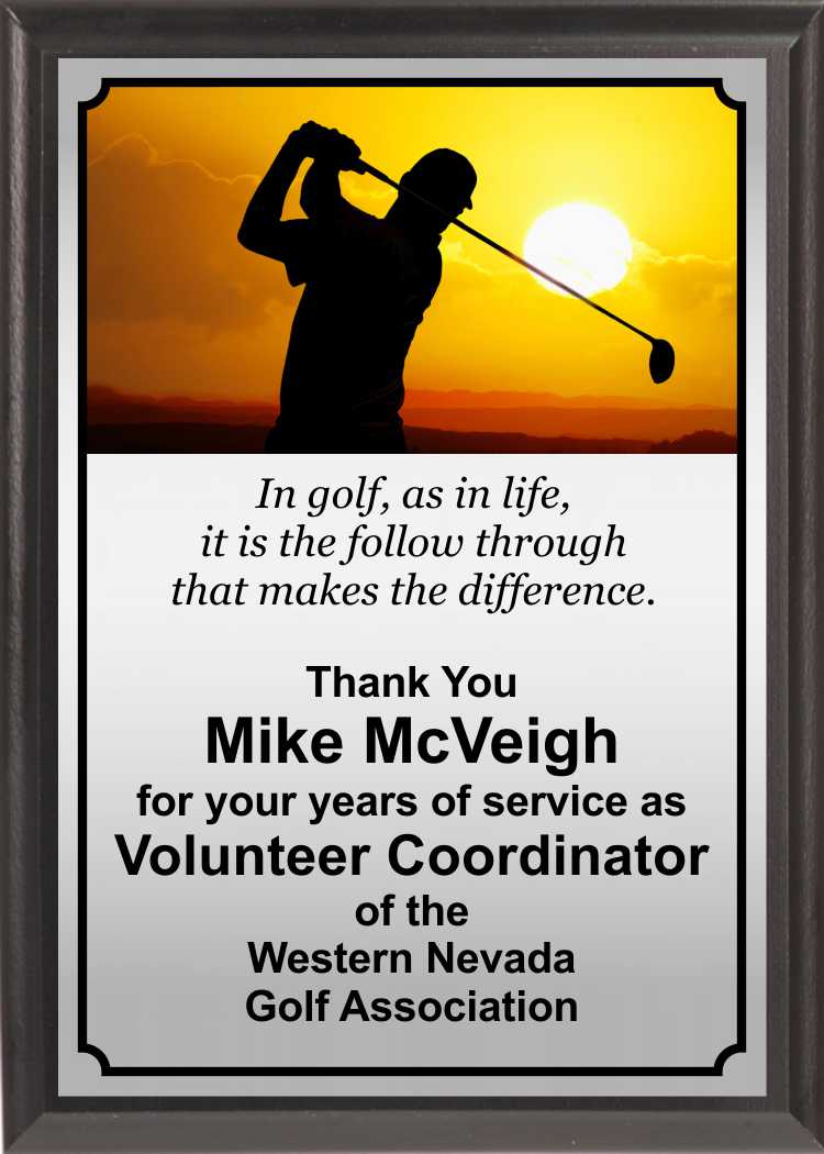 Sunset Swing Golf Plaque