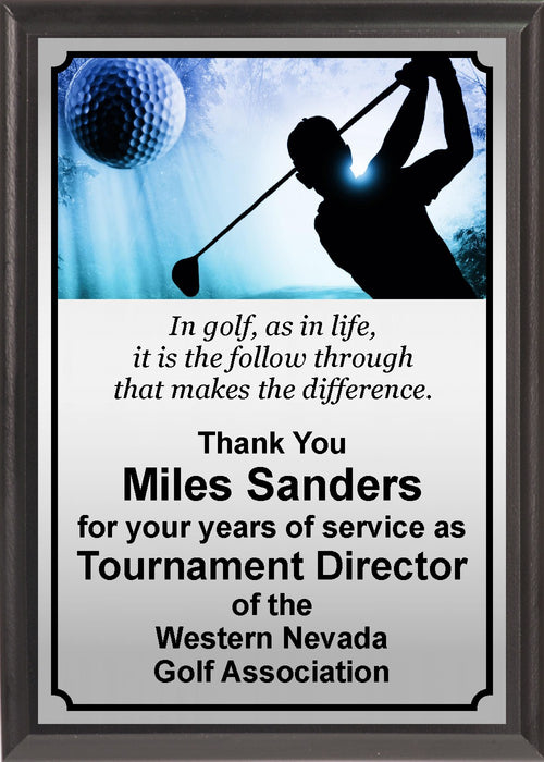Ball in Motion Golf Plaque