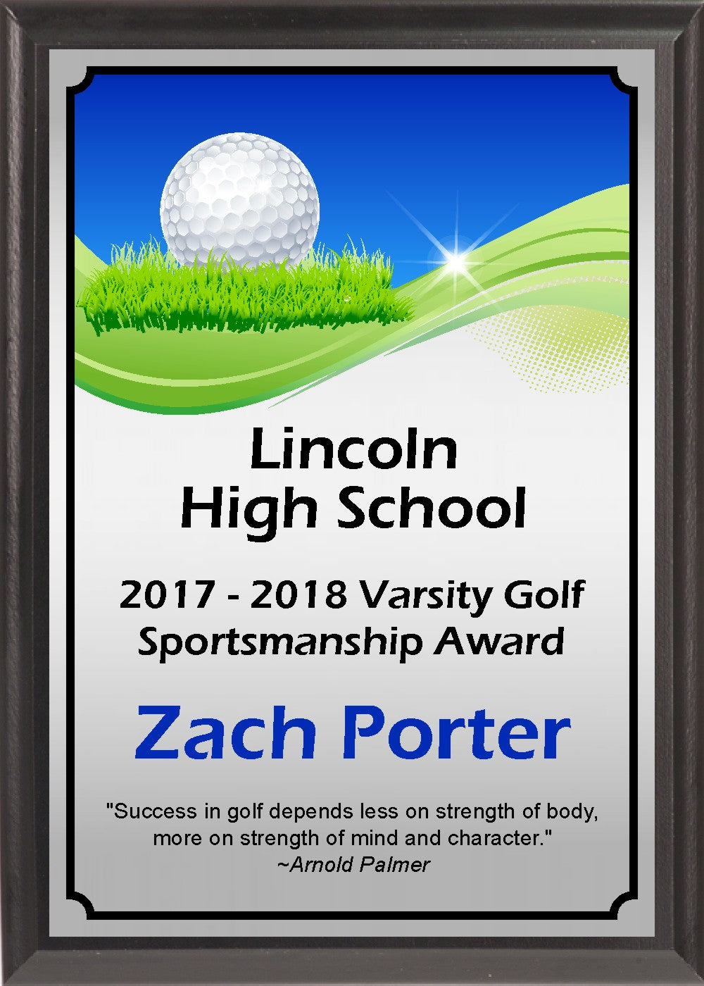 Graphic Golf Plaque