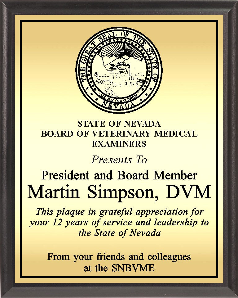 Heat Transfer Plaque, Gold Plate