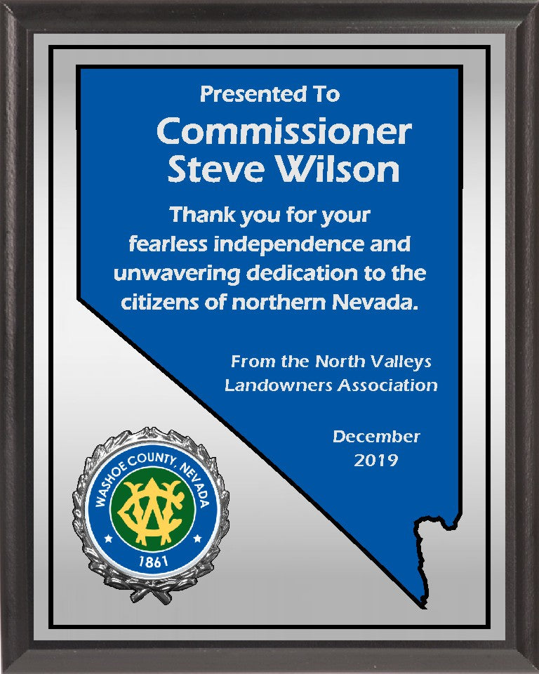 Heat Transfer Plaque, Silver Plate, Raised Medallion Holder, Nevada Theme
