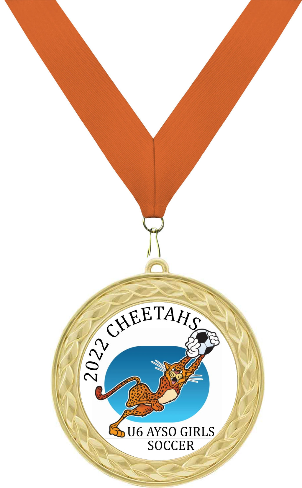  Custom Insert Medal, Gold - your graphics and text!