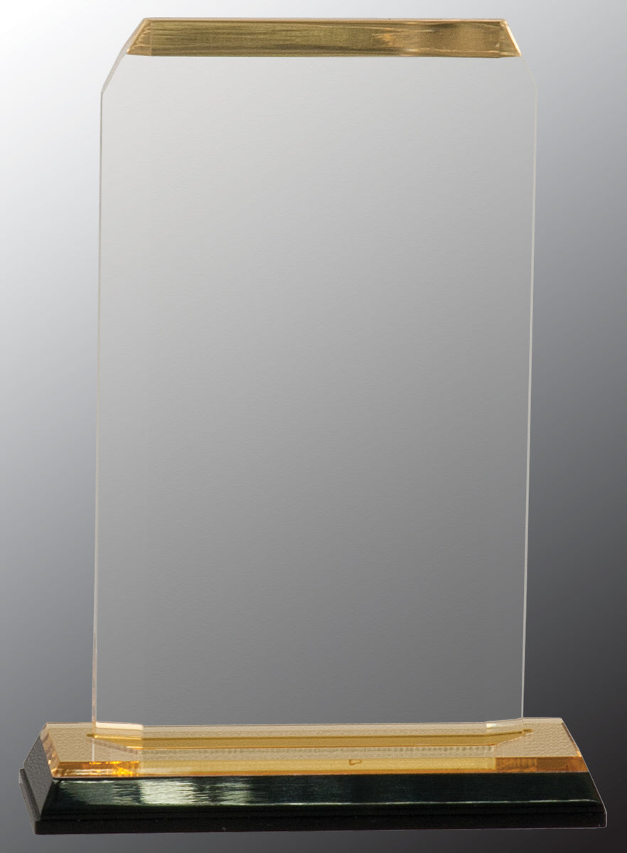 Gold Clipped Corner Impress Acrylic Award, 6 1/2"