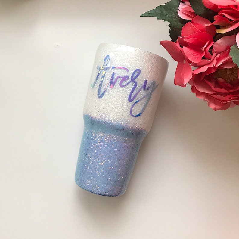 Icy Unicorn Custom Glitter Tumbler