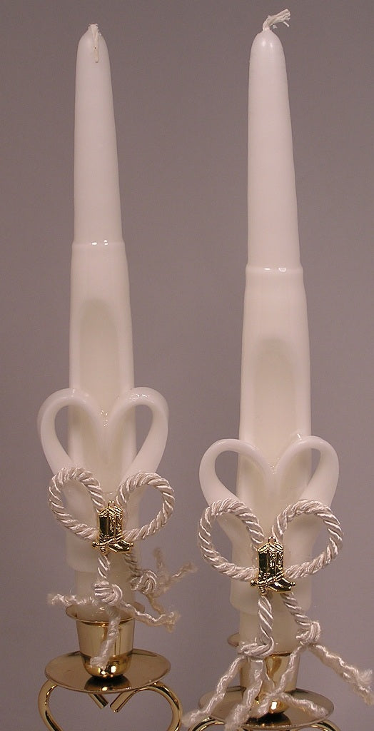 Ivory Tapers with Gold Charms