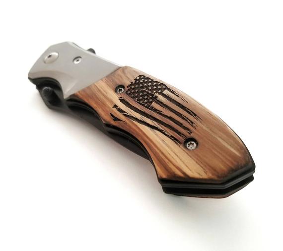 Distressed Flag Knife